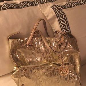 Michael Kors Gold Tote Bag